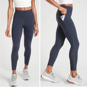 Athleta 7/8 Lightning Tight in Super Sonic Navy, Mesh details